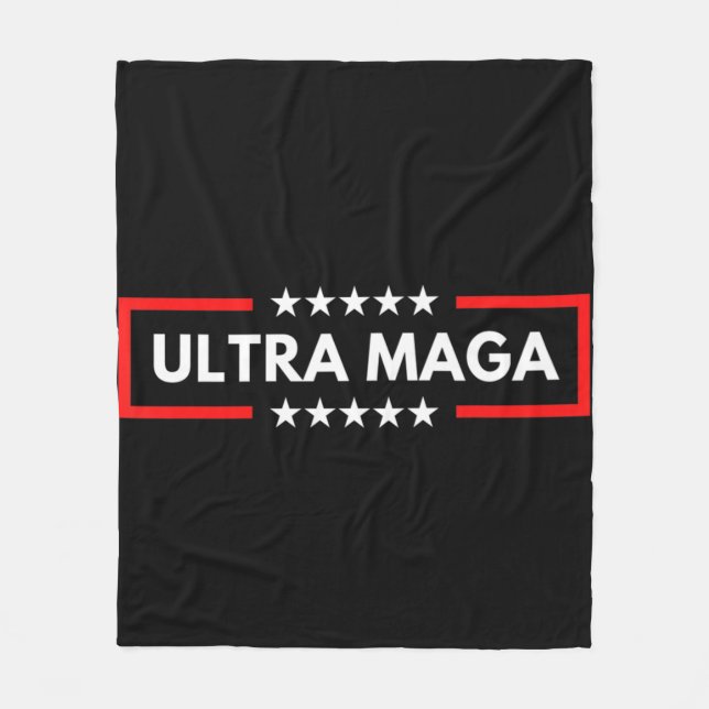 Ultra Maga Pro Trump  Trump Maga King Anti Biden  Fleece Blanket (Front)