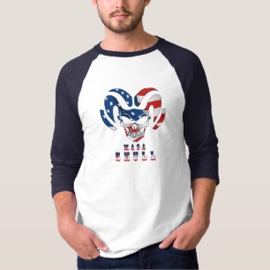 Ultra Maga Skull   Men's Basic 3/4 Sleeve Raglan T-Shirt