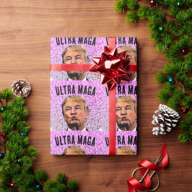 ULTRA MAGA TRUMP CHRISTMAS KISS  WRAPPING PAPER (Holiday Gift)