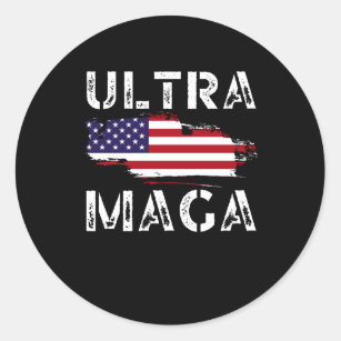 Ultra MAGA, Trump Maga, Republican gifts, American Classic Round Sticker