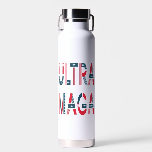 Ultra MAGA Trump Patriotic Republican Conservative Water Bottle (Front)