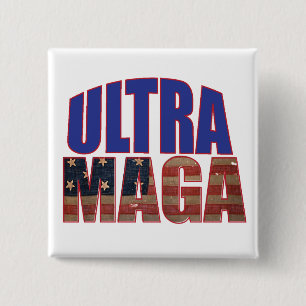 Ultra MAGA Trump Supporter 💡  Great Again USA  15 Cm Square Badge