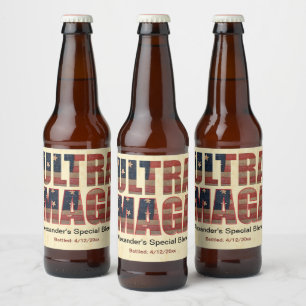 Ultra MAGA Trump Supporter 🚗 Great USA  Beer Bottle Label