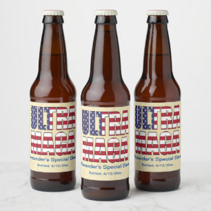 Ultra MAGA Trump Supporter 🚗 Great USA  Beer Bottle Label
