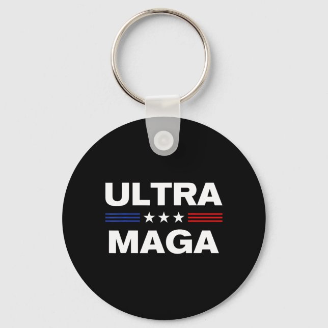 Ultra Maga United State flag 3 Key Ring (Front)
