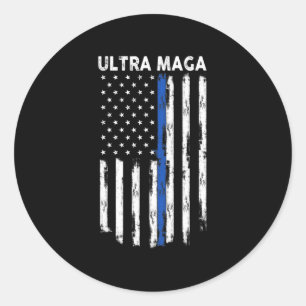 Ultra Maga US Flag Proud Ultra Maga  Classic Round Sticker