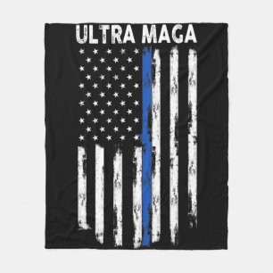 Ultra Maga US Flag Proud Ultra Maga Fleece Blanket