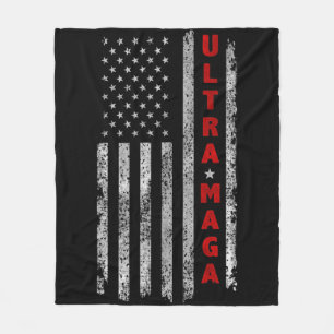 Ultra MAGA Vintage American Flag Ultra MAGA Fleece Blanket