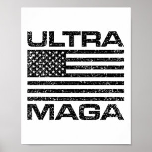 Ultra Mega Usa American Flag Ultramega Women Kids Poster