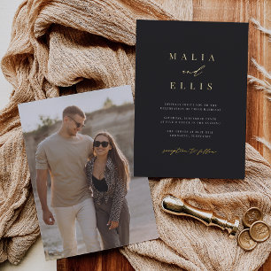 Ultra Minimal Calligraphy Accent Photo Wedding