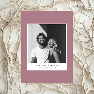 Ultra Minimal Casual Photo Muted Purple Wedding Save The Date