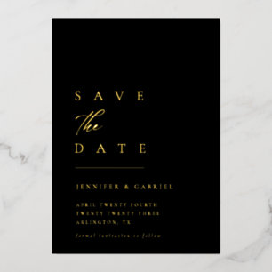 Ultra-Minimal Gold Typography Save the Date