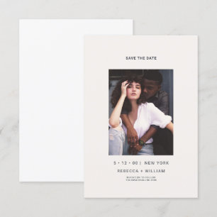 Ultra Minimal Modern Typography Photo Wedding Invitation