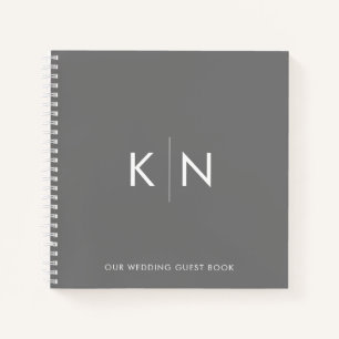 Ultra Minimal Monogram Wedding Guest Book