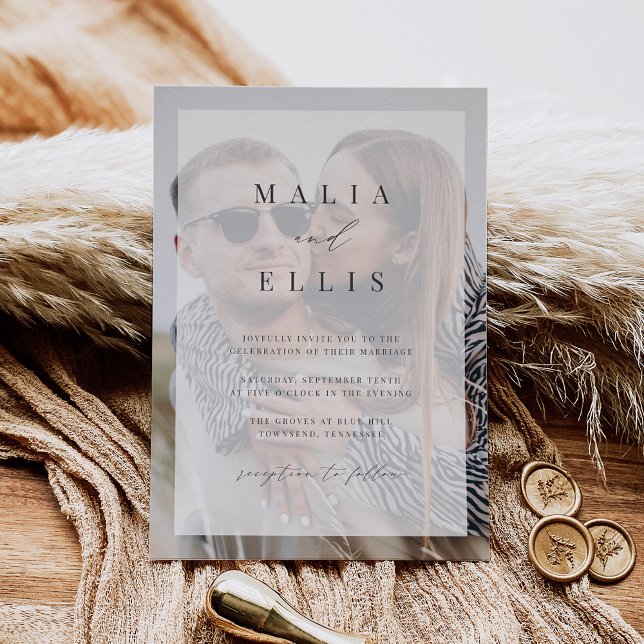 Ultra Minimal | Photo Overlay Wedding Invitation (Creator Uploaded)