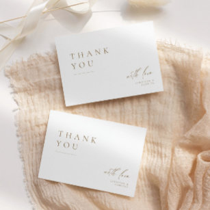 Ultra-Minimal Typography Wedding Thank You Card