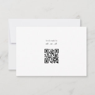 Ultra Minimalist Black & White Wedding RSVP Card