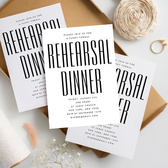 ULTRA MINIMALIST MODERN WEDDING REHEARSAL DINNER INVITATION (Creator Uploaded)