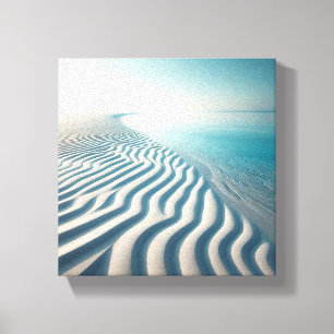 Ultra-Minimalist White Sand Ripples with Endless Canvas Print