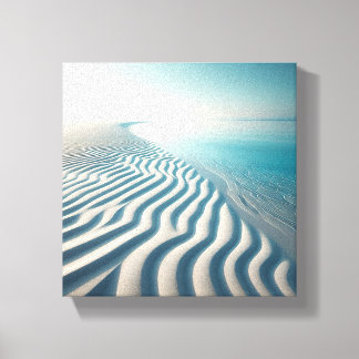 Ultra-Minimalist White Sand Ripples with Endless Canvas Print