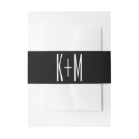 Ultra Modern Big Monogram Black White Wedding