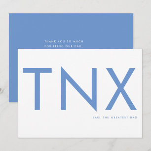 Ultra Modern Bold Baby Blue Thank You Father's Day