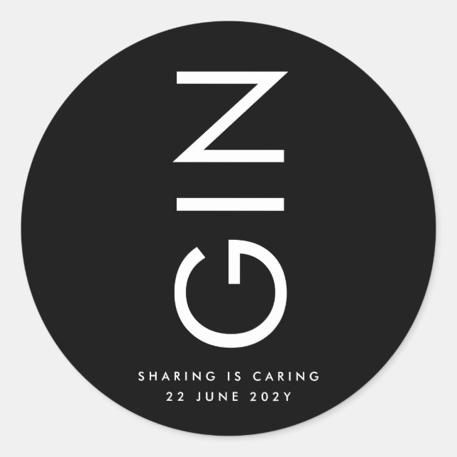 Ultra Modern Bold Big Monogram Liquor Bottle Classic Round Sticker (Front)