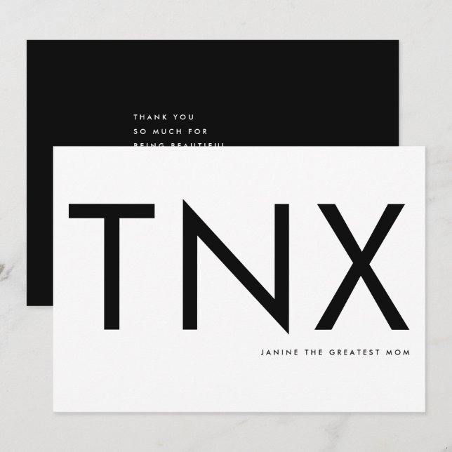 Ultra Modern Bold Big Thank You Mother Day (Front/Back)