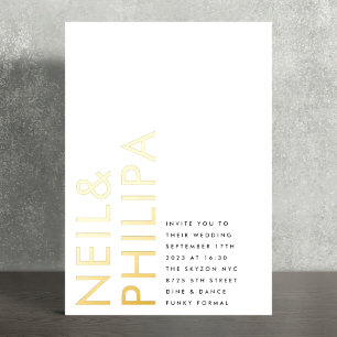 Ultra Modern Bold NAMES Simple Wedding