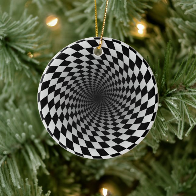 Ultra Modern Futuristic Black And White Ceramic Ornament (Tree)