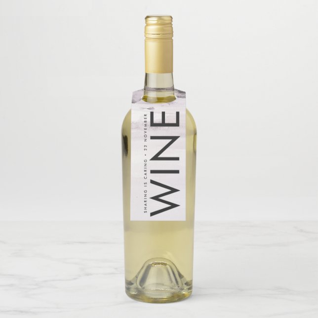 Ultra Modern Gender Neutral Wedding Bottle Tag (On Bottle)