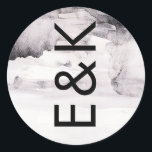 Ultra Modern Gender Neutral Wedding Classic Round Sticker<br><div class="desc">This is part of a collection - please contact us for more info or additional options,  colours & gradients available</div>