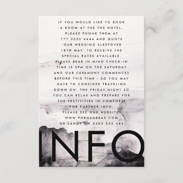 Ultra Modern Gender Neutral Wedding Enclosure Card (Front)