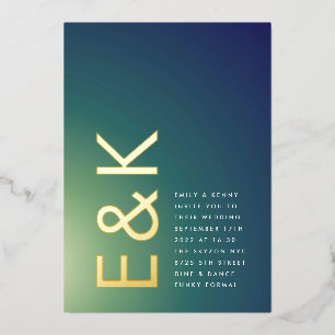 Ultra Modern Gradient Green Blue Ombre Wedding