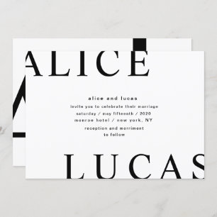 Ultra Modern Layout Elegant Monogram Wedding Invitation