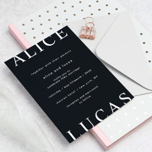 Ultra Modern Layout Elegant Script Wedding Invitation