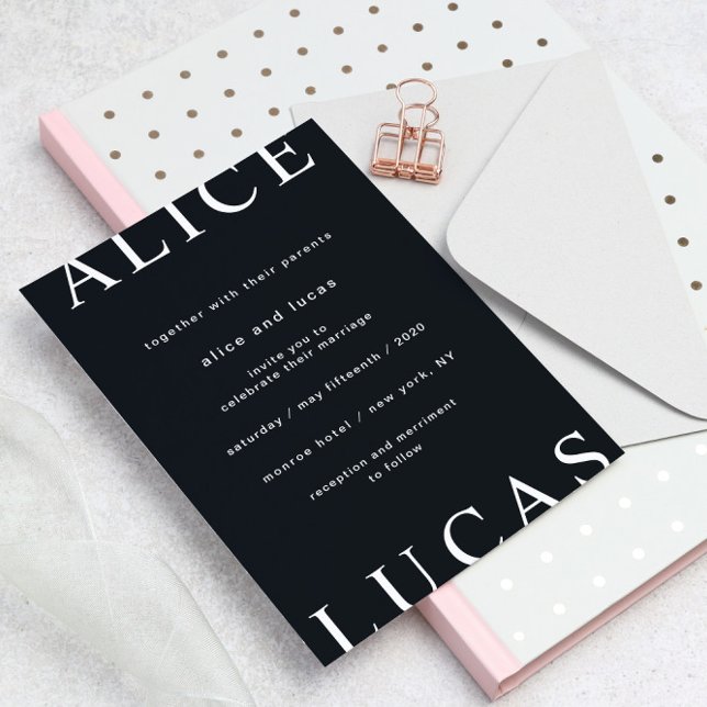 Ultra Modern Layout Elegant Script Wedding Invitation (Creator Uploaded)
