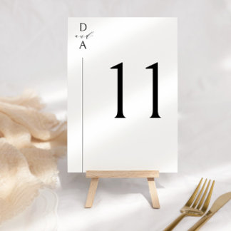 Ultra-Modern Minimal Black & White Table Number