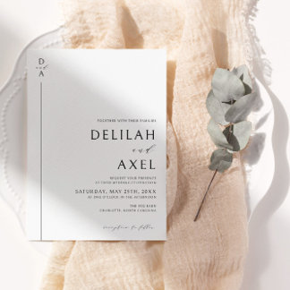 Ultra-Modern Minimalist Black and White Wedding Invitation