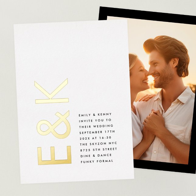 Ultra Modern Monogram Simple Wedding GOLD Photo (Creator Uploaded)