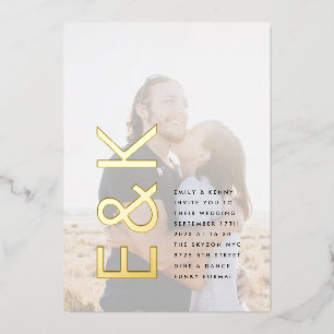 Ultra Modern Monogram Simple Wedding GOLD Photo