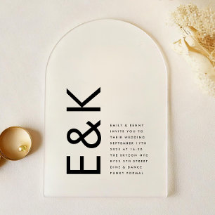 Ultra Modern Monogram Wedding Acrylic Invitations