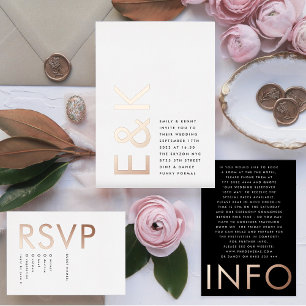 Ultra Modern Monogram Wedding REAL ROSE GOLD