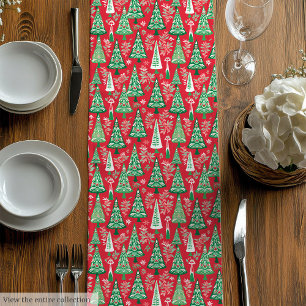 Ultra modern pink red preppy Christmas runner