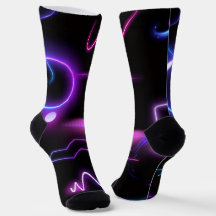 Ultra-Modern Socks – Neon Geometric Design