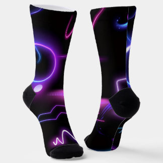 Ultra-Modern Socks – Neon Geometric Design