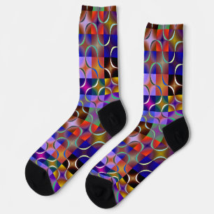 Ultra Modern Squares with Accent Line Socks