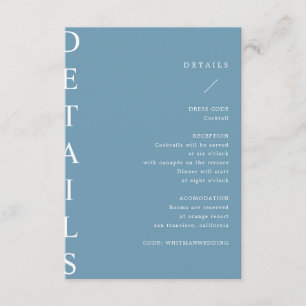 ultra modern wedding details enclosure card