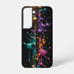 Ultra Narrow Paint Splash - Gold Teal Magenta Purp Samsung Galaxy Case