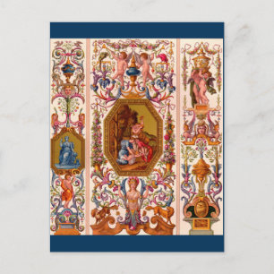 ultra opulent 17th century Baroque print Postcard